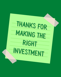 Right Investment virtual Graduation Thank You eCard greeting