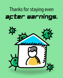 After Warnings virtual Business Thank You eCard greeting