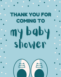 Come On virtual Baby Shower Thank You eCard greeting
