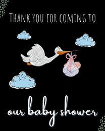 Cute Present virtual Baby Shower Thank You eCard greeting