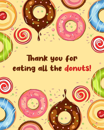 Eating Donuts virtual Funny Thank You eCard greeting