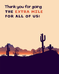 Extra Mile online Employee Appreciation Card | Virtual Employee Appreciation Ecard