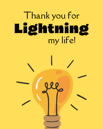 Lightning Me virtual Teacher Thank You eCard greeting