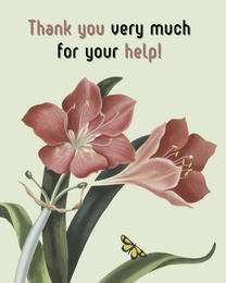 Your Help online Sympathy Thank you Card | Virtual Sympathy Thank you Ecard