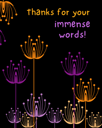 Immense Words virtual Sympathy Thank you eCard greeting