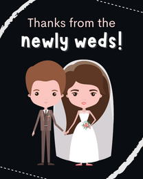 Newly Weds virtual Wedding Thank You eCard greeting