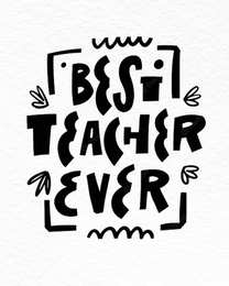 Best Teacher Ever online Teacher Thank You Card | Virtual Teacher Thank You Ecard