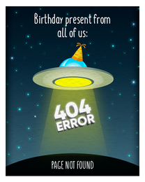 Error virtual Funny Birthday eCard greeting