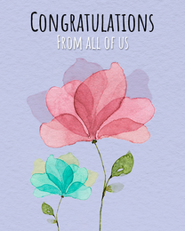 Watercolor Floral online Congratulations Card | Virtual Congratulations Ecard