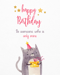 Cat Stars virtual Birthday For Her eCard greeting
