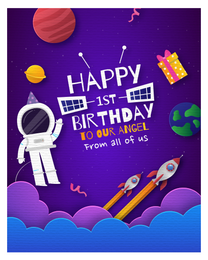 Our Angel online Kids Birthday Card