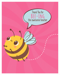 Bee Ing virtual Teacher Thank You eCard greeting