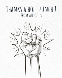 Hole Punch virtual Funny Thank You eCard greeting
