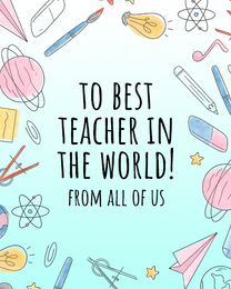 Best Teacher online Teacher Thank You Card