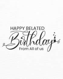 Cake Candles virtual Belated Birthday eCard greeting