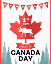 Leaf Red virtual Canada Day eCard greeting