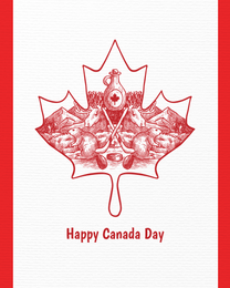 Red Leaf virtual Canada Day eCard greeting