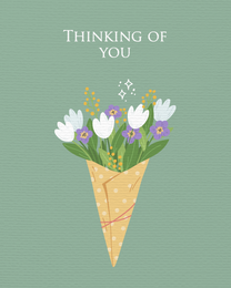 Green Floral online Sympathy Card | Virtual Sympathy Ecard