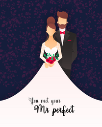 Mr Perfect online Bridal Shower Card