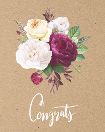 Floral Congrats online Congratulations Card | Virtual Congratulations Ecard