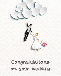 Clouds Couple virtual Wedding eCard greeting