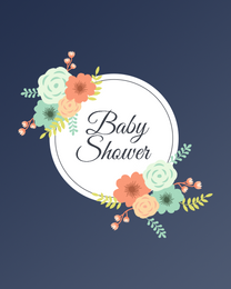 Floral virtual Baby Shower eCard greeting