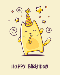 Cute Cat virtual Birthday eCard greeting