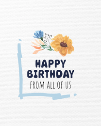 Floral  virtual Birthday eCard greeting