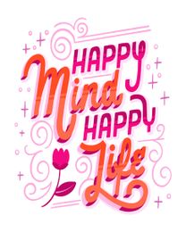 Happy Mind  online Motivation & Inspiration Card