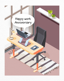 Office virtual Work Anniversary eCard greeting