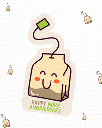 Tea Bag online Work Anniversary Card | Virtual Work Anniversary Ecard