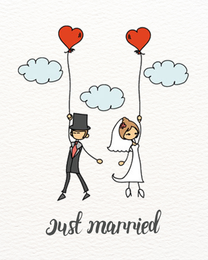 Just Married virtual Wedding eCard greeting