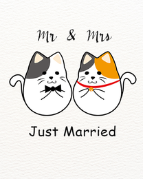Couple Cats virtual Wedding eCard greeting