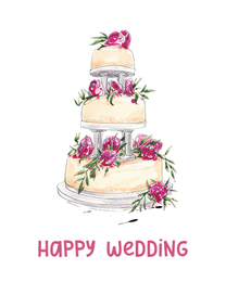 Cake online Wedding Card