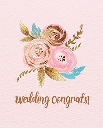 Floral Congrats online Wedding Card | Virtual Wedding Ecard