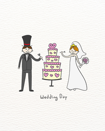 Cake Couple online Wedding Card | Virtual Wedding Ecard