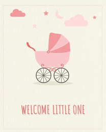 Baby Trolley virtual Baby Shower eCard greeting