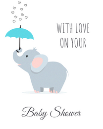 Elephant Love online Baby Shower Card | Virtual Baby Shower Ecard