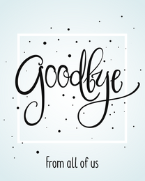 Goodbye From Team online Farewell Card | Virtual Farewell Ecard