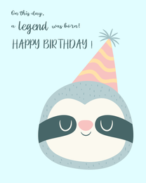 Legend Born virtual Funny Birthday eCard greeting