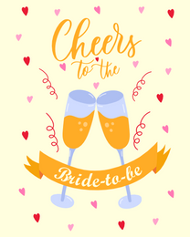 Cheers With Confetti online Bridal Shower Card