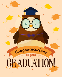 Owl With Cap online Graduation Card