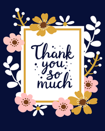 Baby Pink Flowers online Saying Thank You Card
