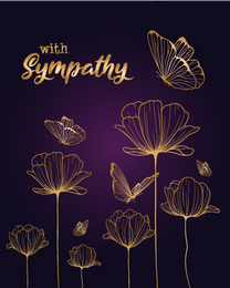 Golden Floral online Sympathy Card
