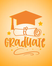 Orange Gradient online Graduation Card