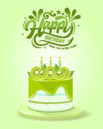 Kiwi Cake online Birthday Card
