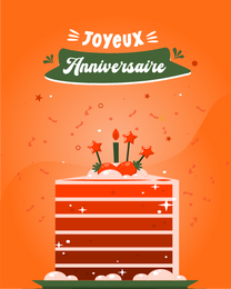 Gâteau À L'orange online Joyeux Anniversaire Card