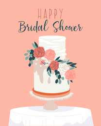 Floral Cake  online Bridal Shower Card