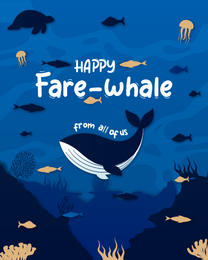 Fare-whale online Farewell Card
