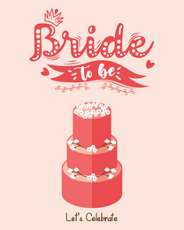 Red Floral Cake online Bridal Shower Card